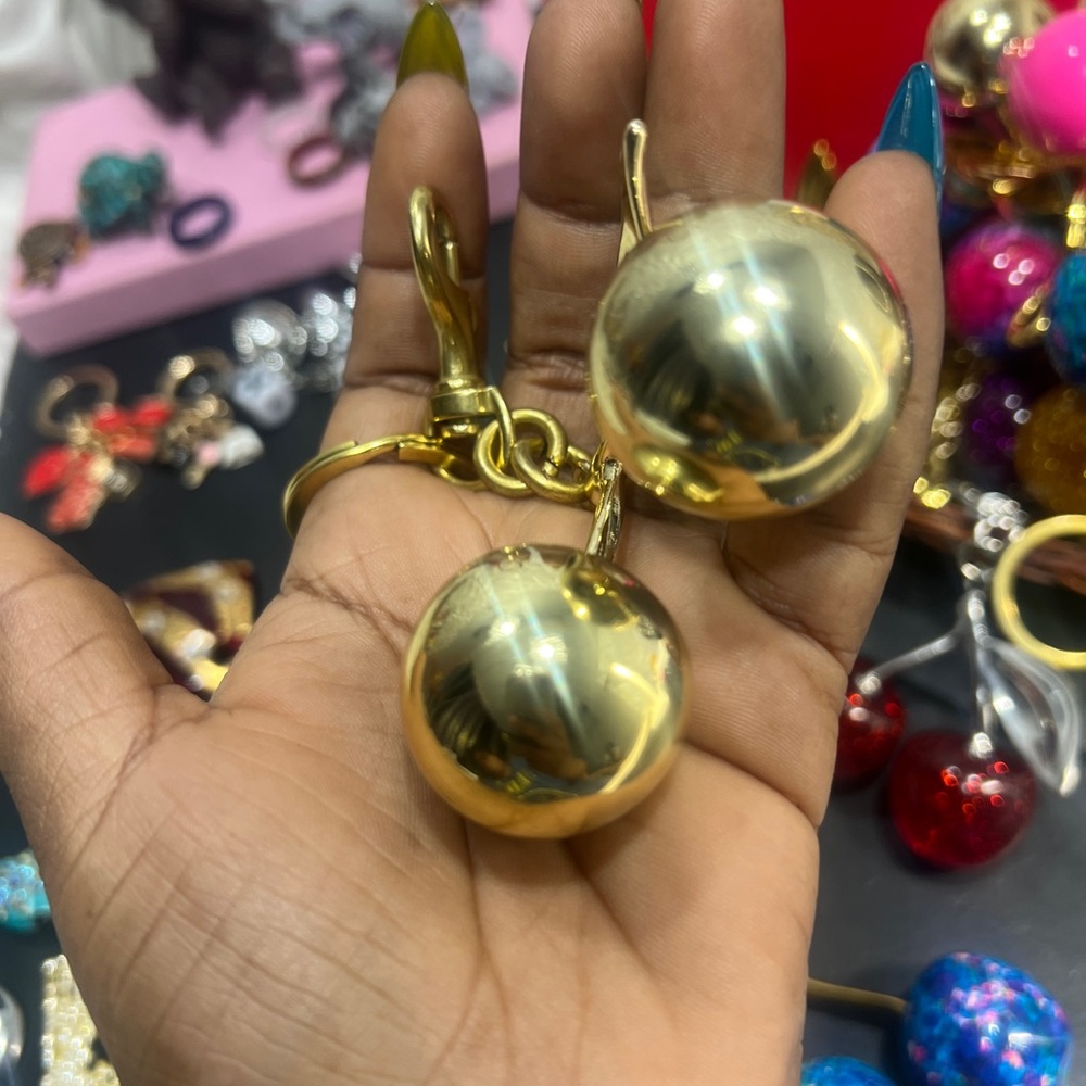 Gold Spherical Keychain bag charm
